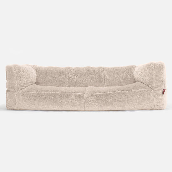 Sofa 3-osobowa pufa Albert - Sztuczny miś Śmietanka 01