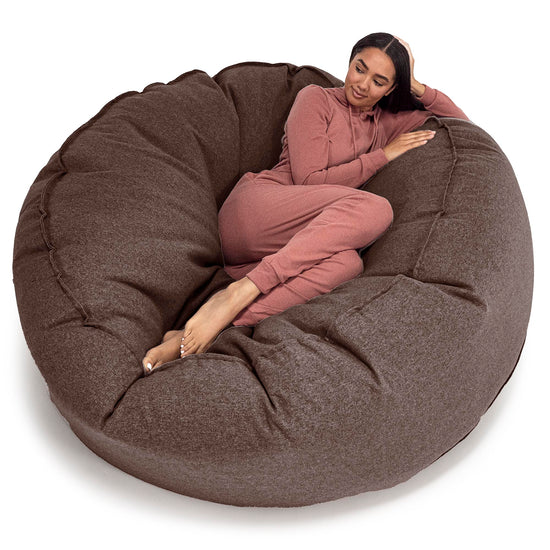Sofa pufa XXL Mega Mammoth - Wełna Interalli Brąz 01