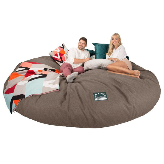 Sofa pufa piankowa CloudSac 5000 XXXXXL Titanic - Wełna Interalli Herbatnik 05
