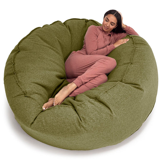 Sofa pufa XXL Mega Mammoth - Wełna Interalli Limonka 01
