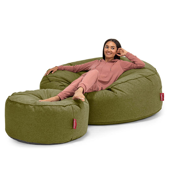 Sofa pufa XXL Mega Mammoth - Wełna Interalli Limonka 02