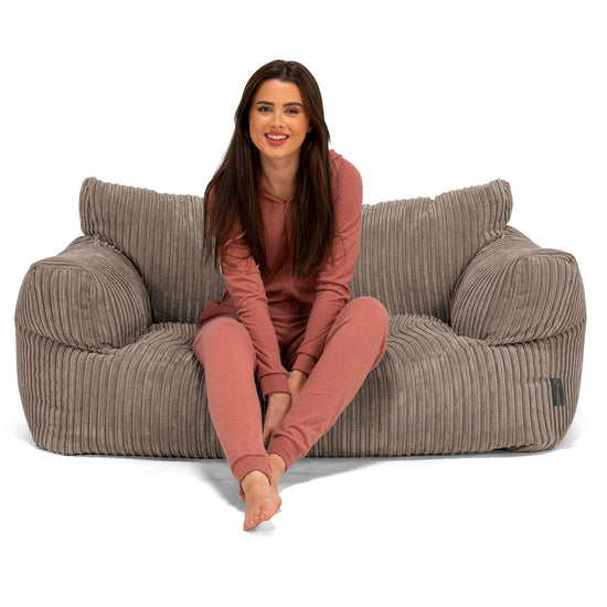 Sofa pufa Josephine - Klasyczny sztruks Beżowa szarość 03