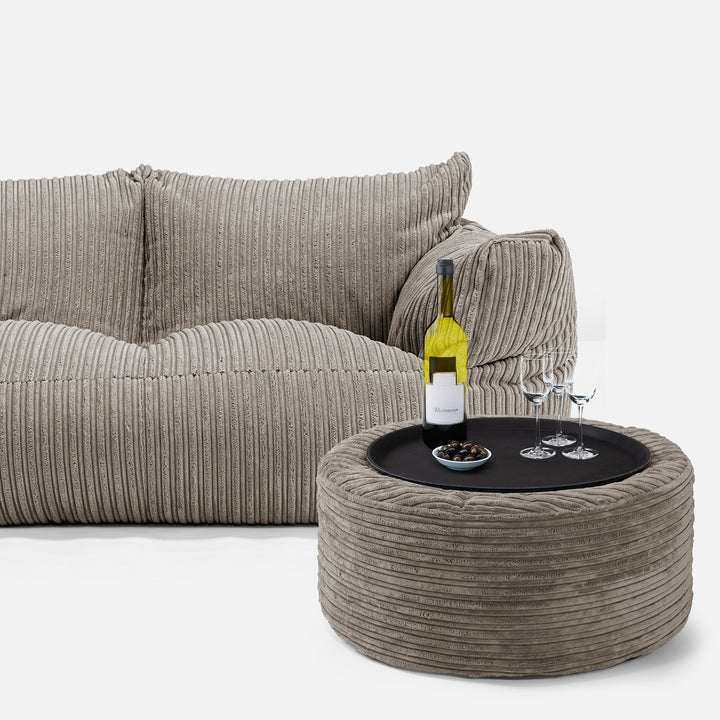 Sofa pufa Josephine - Klasyczny sztruks Beżowa szarość 03