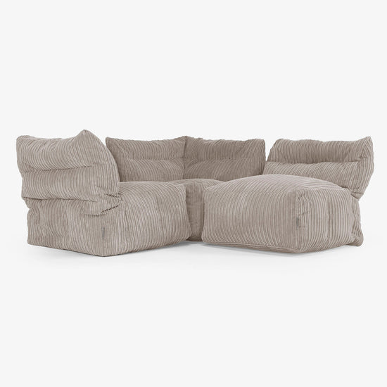 Sofa Modułowa 3-osobowa - Klasyczny sztruks Beżowa szarość 03