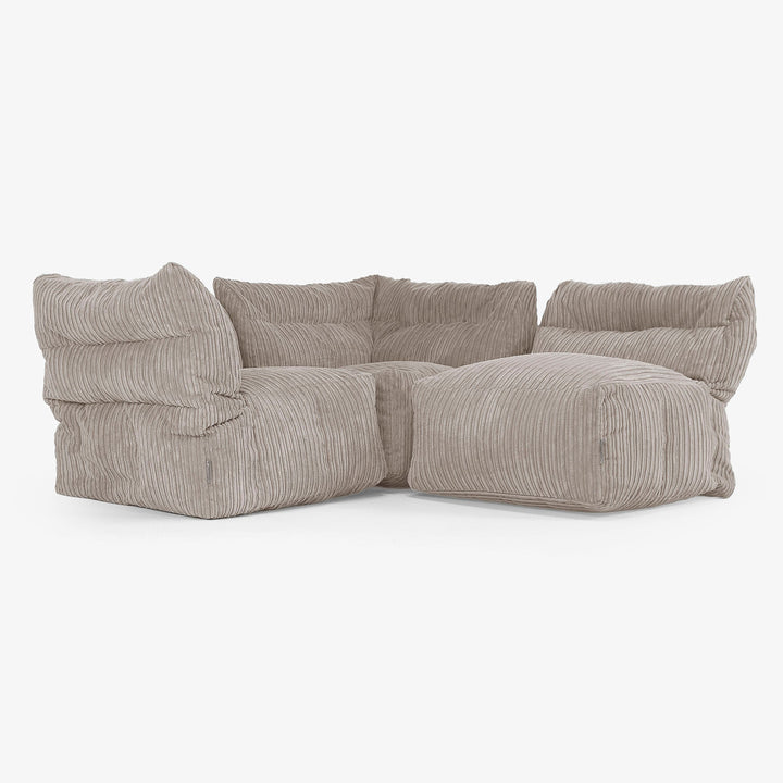 Sofa Modułowa 3-osobowa - Klasyczny sztruks Beżowa szarość 03