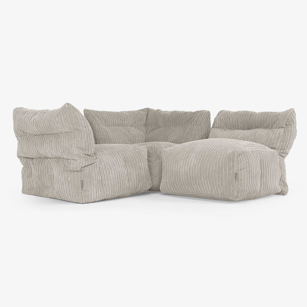 Sofa Modułowa 3-osobowa - Klasyczny sztruks Mysi 01