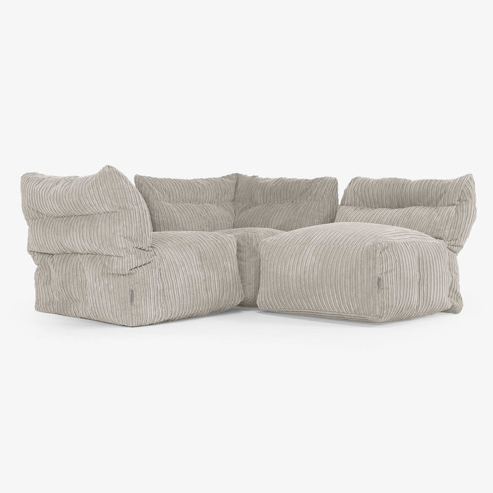 Sofa Modułowa 3-osobowa - Klasyczny sztruks Mysi 03