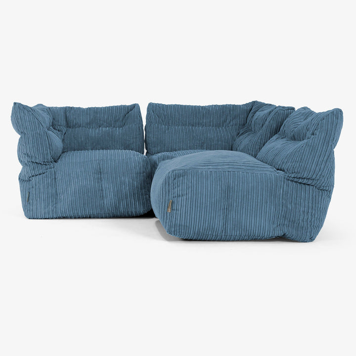 Sofa Modułowa 3-osobowa - Klasyczny sztruks Granat 04