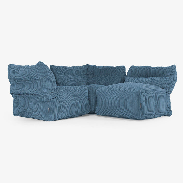 Sofa Modułowa 3-osobowa - Klasyczny sztruks Granat 03