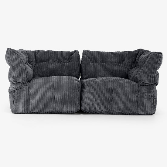 Sofa Modułowa 2-osobowa - Klasyczny sztruks Czerń 01