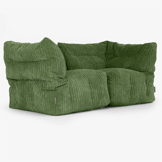 Sofa Modułowa 2-osobowa - Klasyczny sztruks Leśna zieleń 02