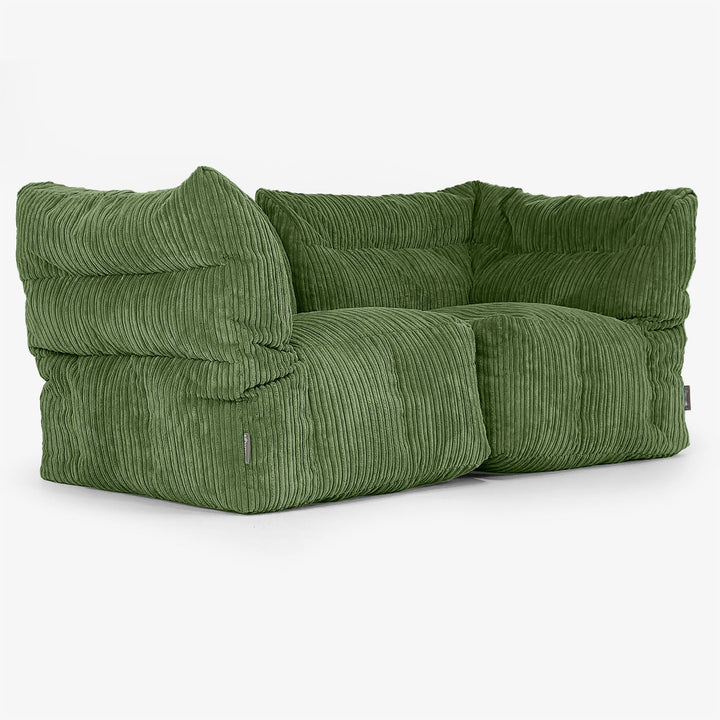 Sofa Modułowa 2-osobowa - Klasyczny sztruks Leśna zieleń 02