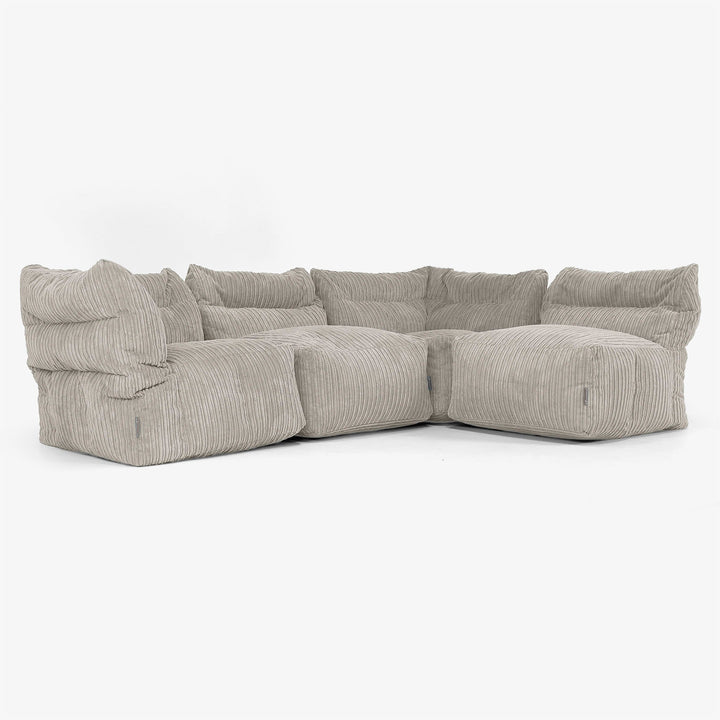 Sofa Modułowa 4-osobowa - Klasyczny sztruks Mysi 04