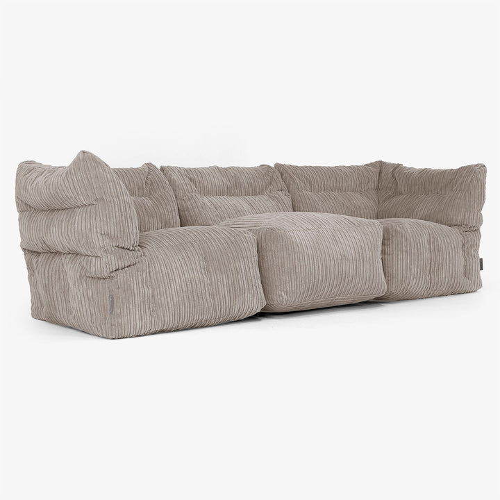 Sofa Modułowa 3-osobowa - Klasyczny sztruks Beżowa szarość 02