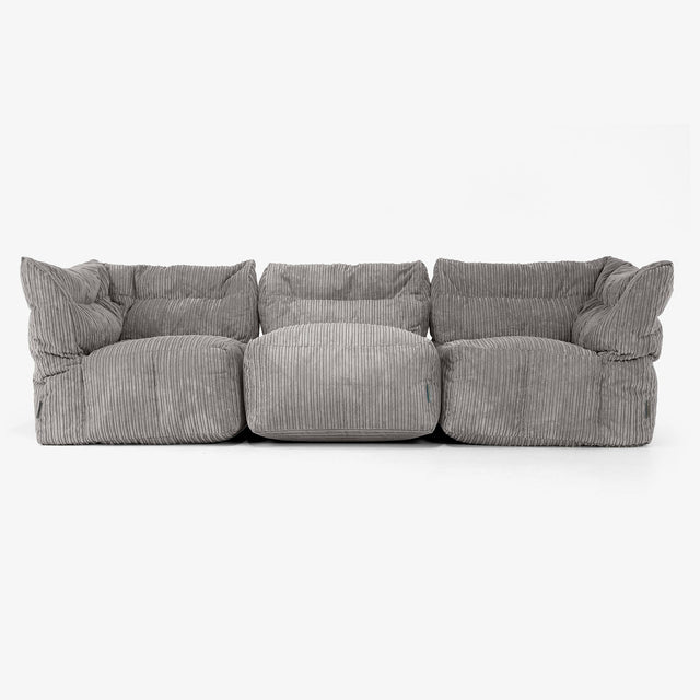 Sofa Modułowa 3-osobowa - Klasyczny sztruks Grafit szarość 01