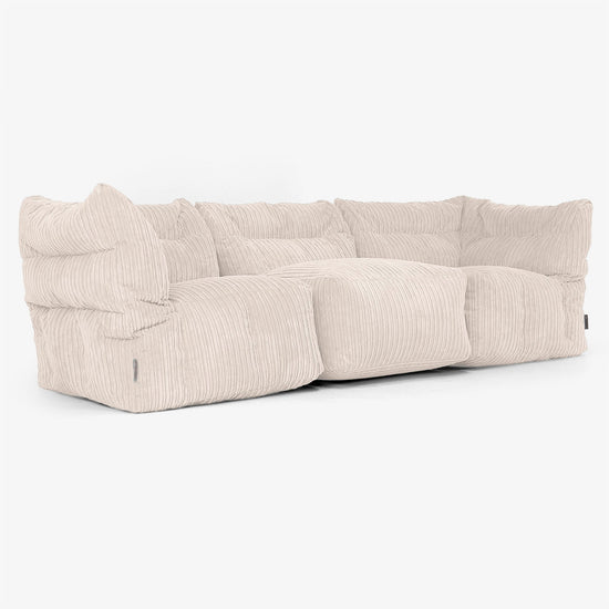 Sofa Modułowa 3-osobowa - Klasyczny sztruks Kość słoniowa 02