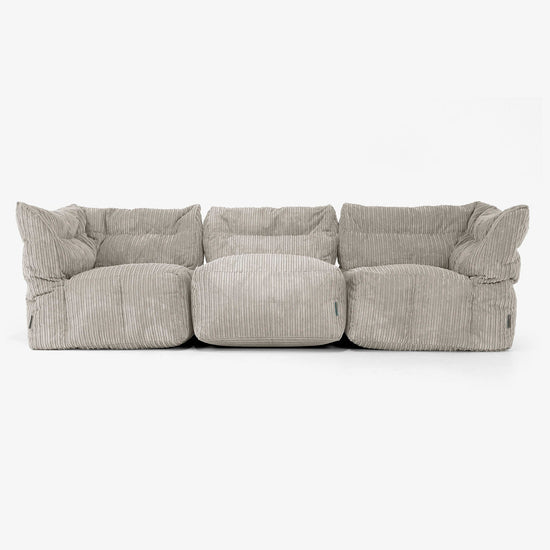 Sofa Modułowa 3-osobowa - Klasyczny sztruks Mysi 01