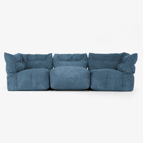 Sofa Modułowa 3-osobowa - Klasyczny sztruks Granat 01