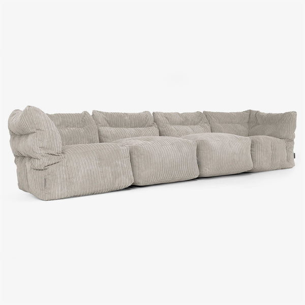 Sofa Modułowa 4-osobowa - Klasyczny sztruks Mysi 01