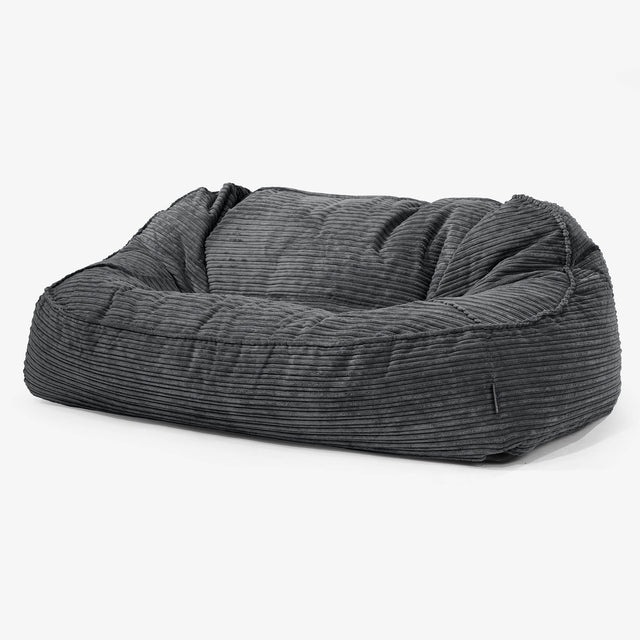 Duża sofa pufa Sloucher - Klasyczny sztruks Czerń 01