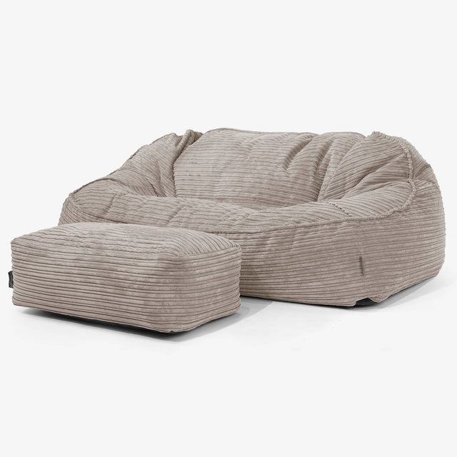 Duża sofa pufa Sloucher - Klasyczny sztruks Granat 02
