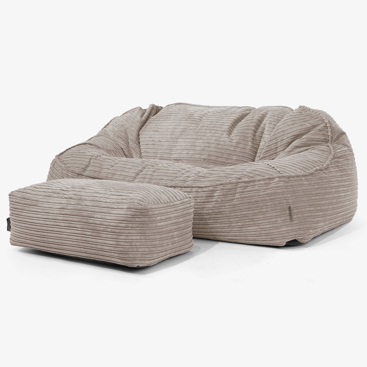 Duża sofa pufa Sloucher - Klasyczny sztruks Granat 02
