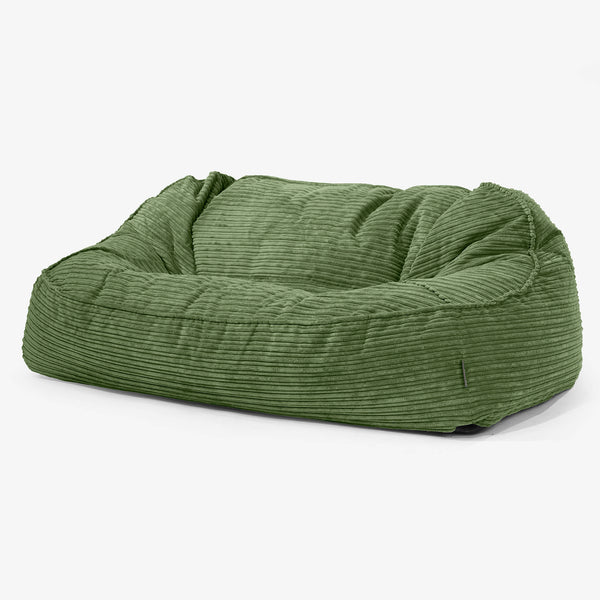 Duża sofa pufa Sloucher - Klasyczny sztruks Leśna zieleń 01