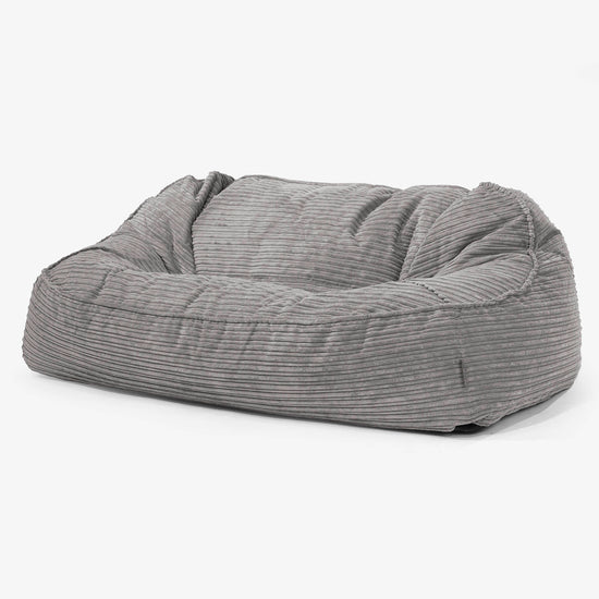 Duża sofa pufa Sloucher - Klasyczny sztruks Grafit szarość 01