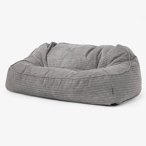 Duża sofa pufa Sloucher - Klasyczny sztruks Grafit szarość 01