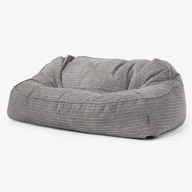 Duża sofa pufa Sloucher - Klasyczny sztruks Grafit szarość 01