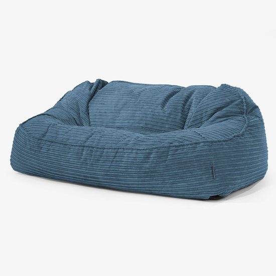 Duża sofa pufa Sloucher - Klasyczny sztruks Beżowa szarość 01