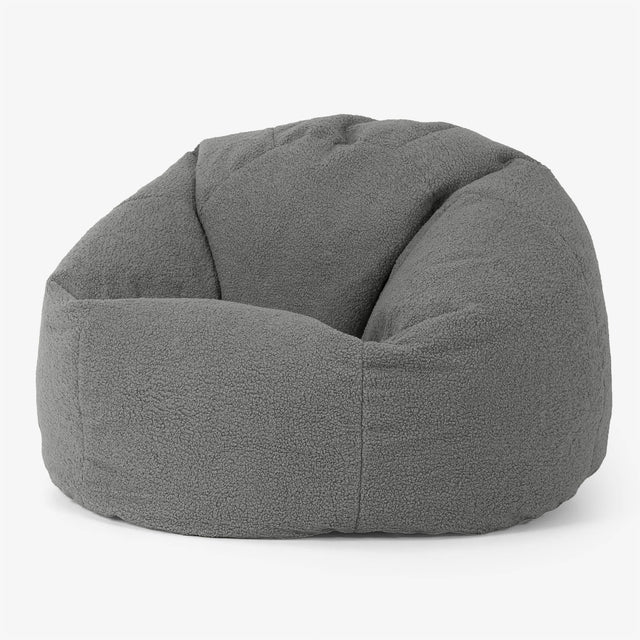 Klasyczne siedzisko pufa sako - Boucle Szarość 01