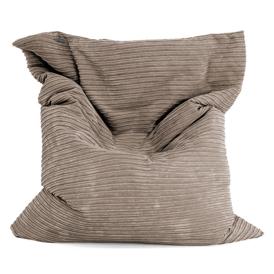 Bardzo duża pufa XXL - Klasyczny sztruks Beżowa szarość 01