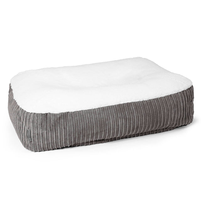 Duże legowisko dla psów Sloucher - Sherpa & sztruks Grafit szarość 01