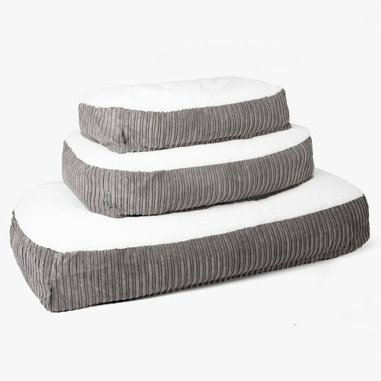 Duże legowisko dla psów Sloucher - Sherpa & sztruks Grafit szarość 02