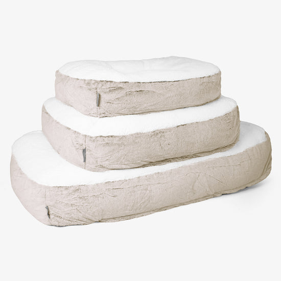 Duże legowisko dla psów Sloucher - Sztuczne futerko z królika Złoty brąz 02