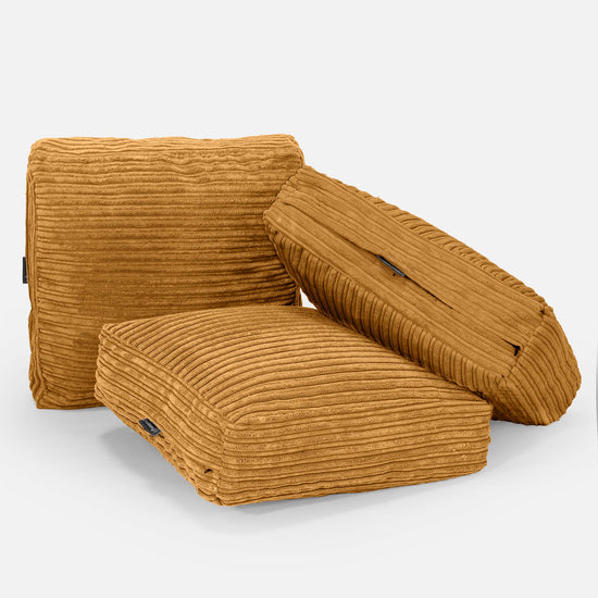 Duża poduszka podłogowa - Klasyczny sztruks Złoty Miód 04