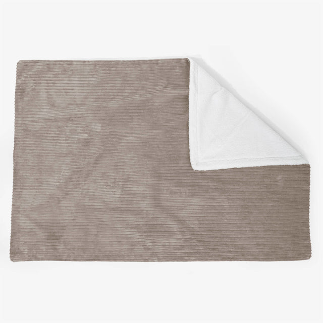 Duży Narzuta / koc Sherpa 140 x 200cm - Klasyczny sztruks Beżowa szarość - 02