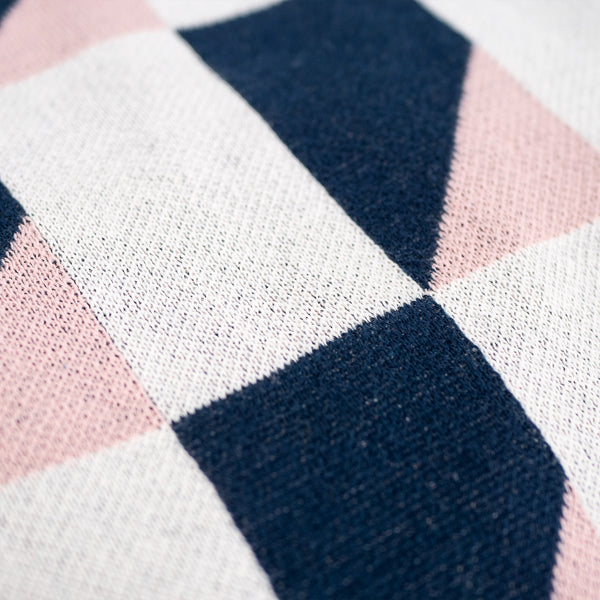 Podnóżek mały - Dzianina Geometryczny Niebieski Fabric Close-up Image