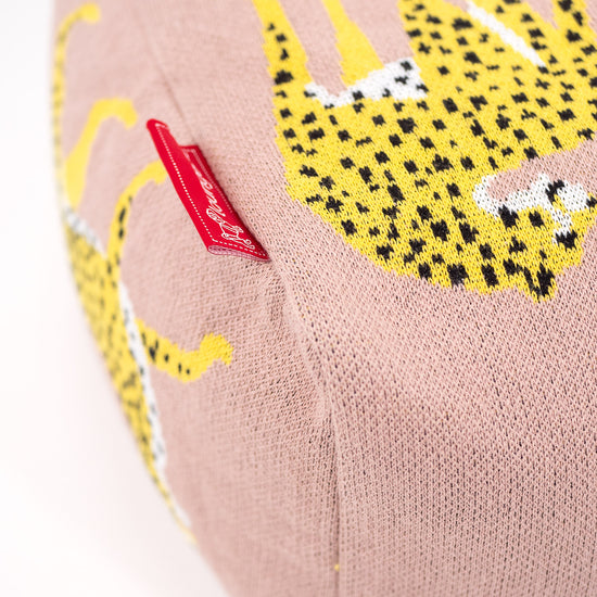 Podnóżek mały - Dzianina Gepard Róż 02