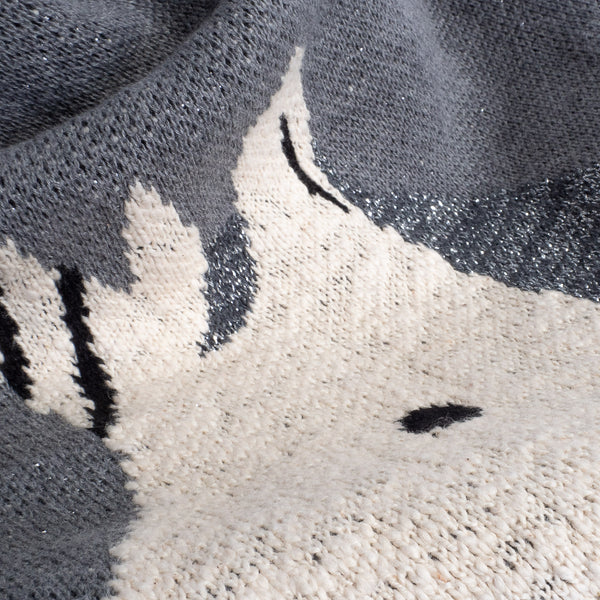 Narzuta / koc na sofę dla dzieci - Dzianina Jednorożec solo Fabric Close-up Image