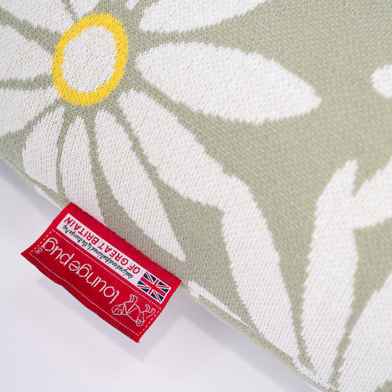 Pufa leżanka graczy - Dzianina Kwiatowy Mięta 02