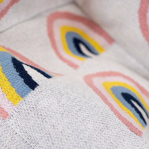 Fotel pufa worki sako dla malucha 1-3 lata - Dzianina Tęcza Fabric Close-up Image