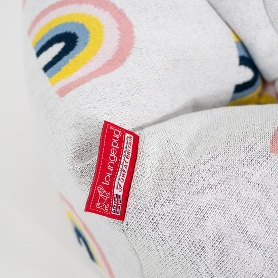 Klasyczne siedzisko pufa sako dla dzieci 1-5 lat - Dzianina Tęcza 02