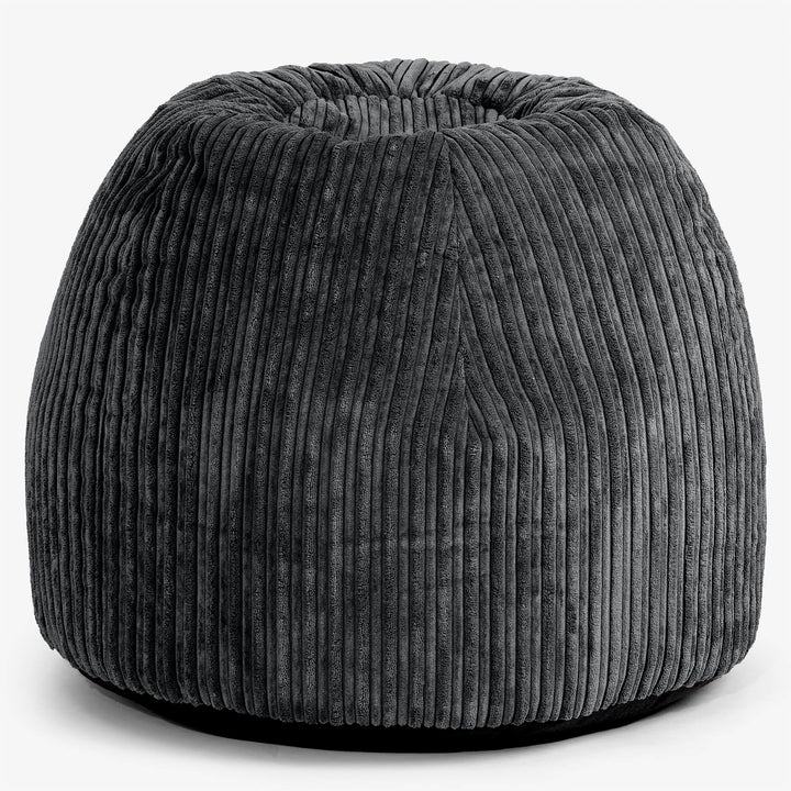 Ergonomiczne biurowe pouf-krzesło - Klasyczny sztruks Czerń - 01