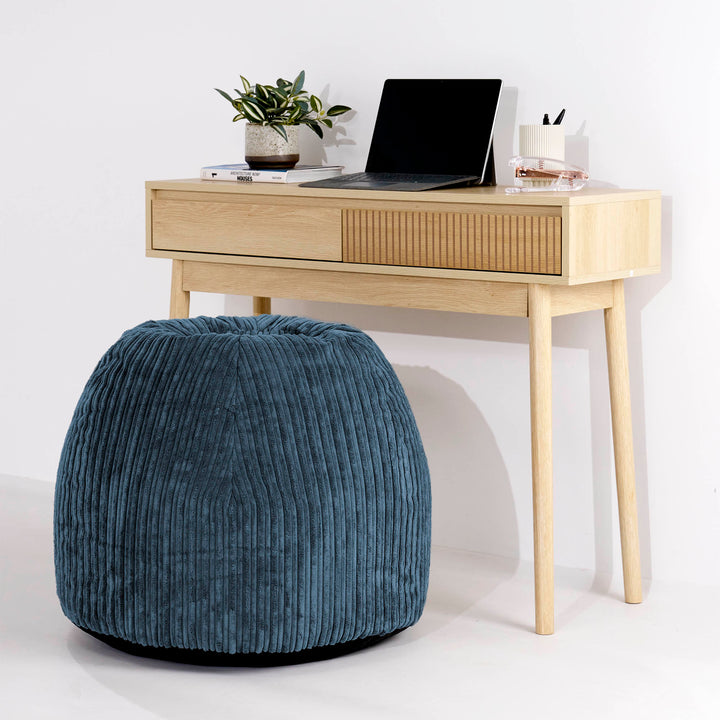 Ergonomiczne biurowe pouf-krzesło - Klasyczny sztruks Granat - 02