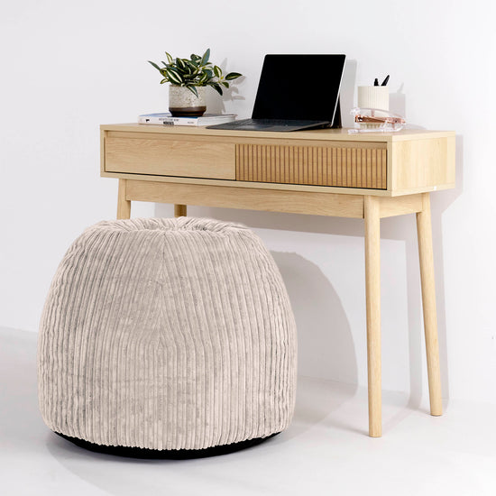 Ergonomiczne biurowe pouf-krzesło - Klasyczny sztruks Kość słoniowa - 02