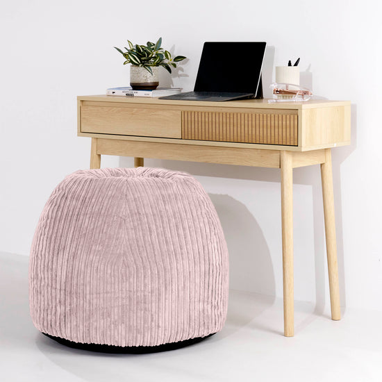 Ergonomiczne biurowe pouf-krzesło - Klasyczny sztruks Pudrowy - 02