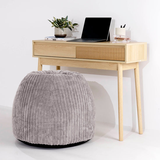 Ergonomiczne biurowe pouf-krzesło - Klasyczny sztruks Szarość delfina - 02
