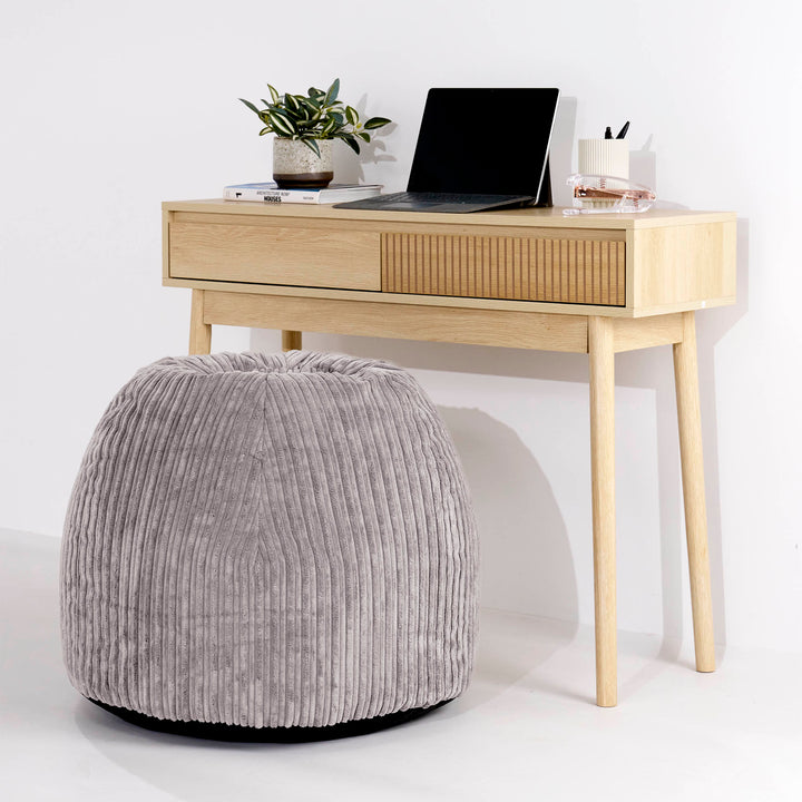 Ergonomiczne biurowe pouf-krzesło - Klasyczny sztruks Szarość delfina - 02